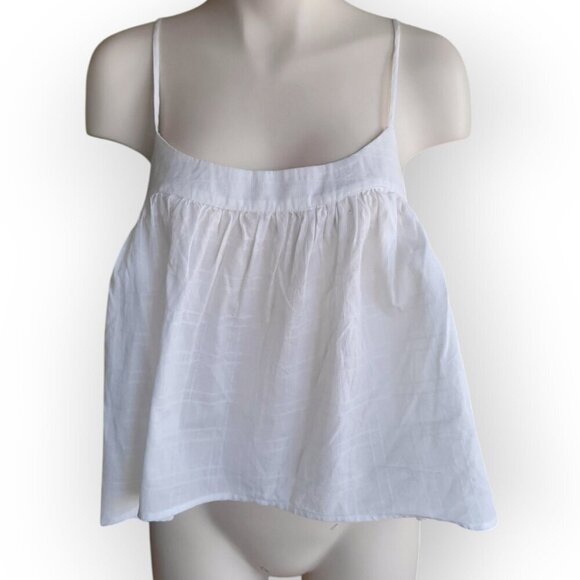 BP Flowy Crisp Clean Adjustable Tie-Strap White Tank Top Size L - Picture 2 of 9